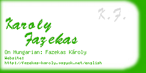 karoly fazekas business card